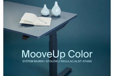 MooveUp Color – nowa odsłona sprawdzonego systemu biurek z regulacją sit-stand by Hoof